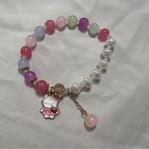 Colorful Beaded Kids Bracelet with Charm